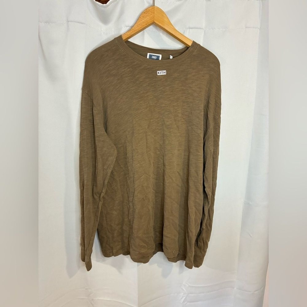 Kith Mens Brown Long Sleeve Shirt Box Logo Large